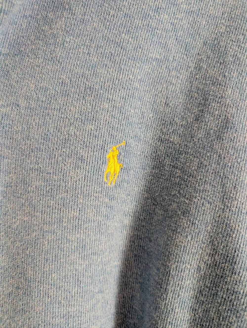 Polo by Ralph Lauren Light Blue Half-Zip Sweater with Yellow Pony